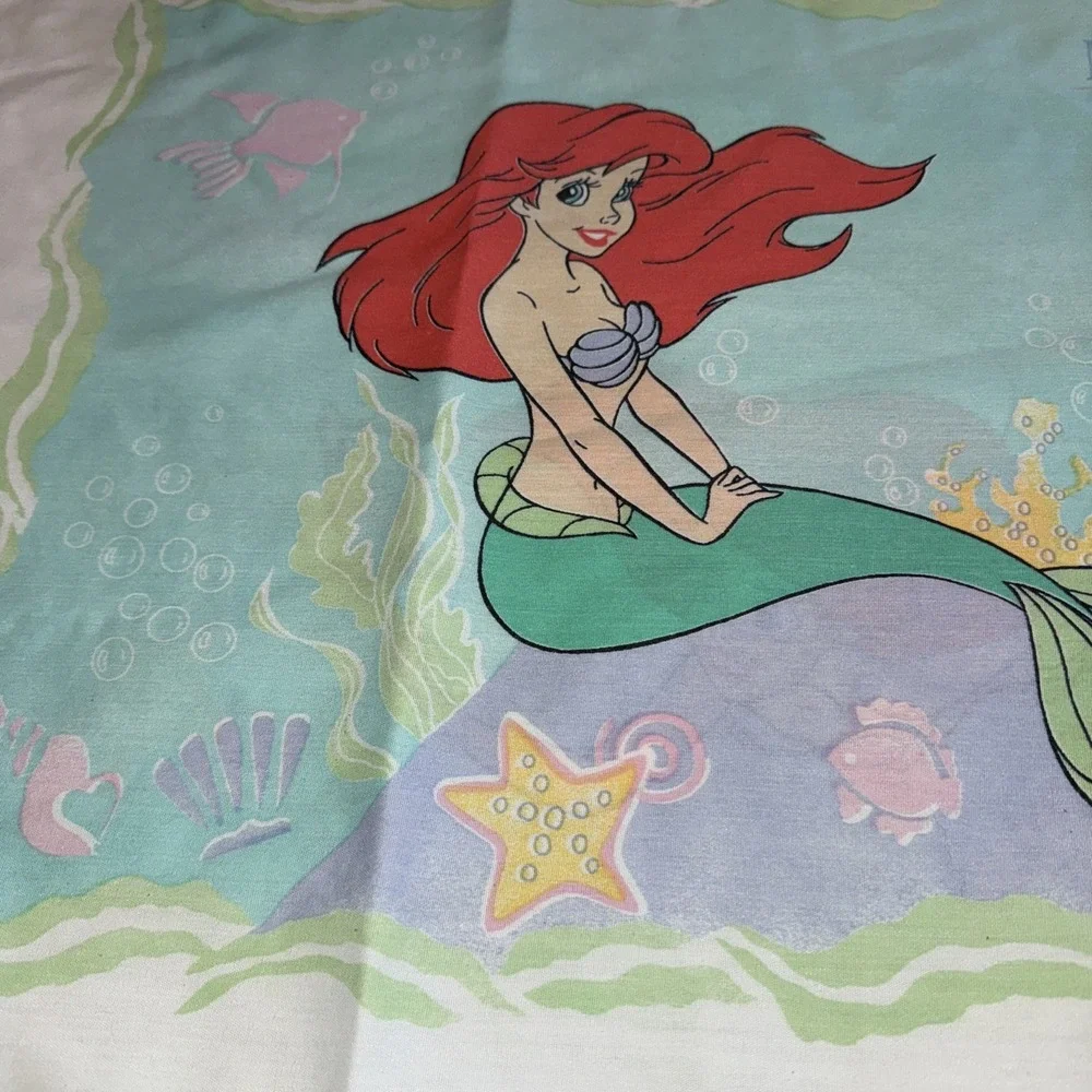 Disney Little Mermaid pillowcase 20 x 30 standard fish no iron double sided
